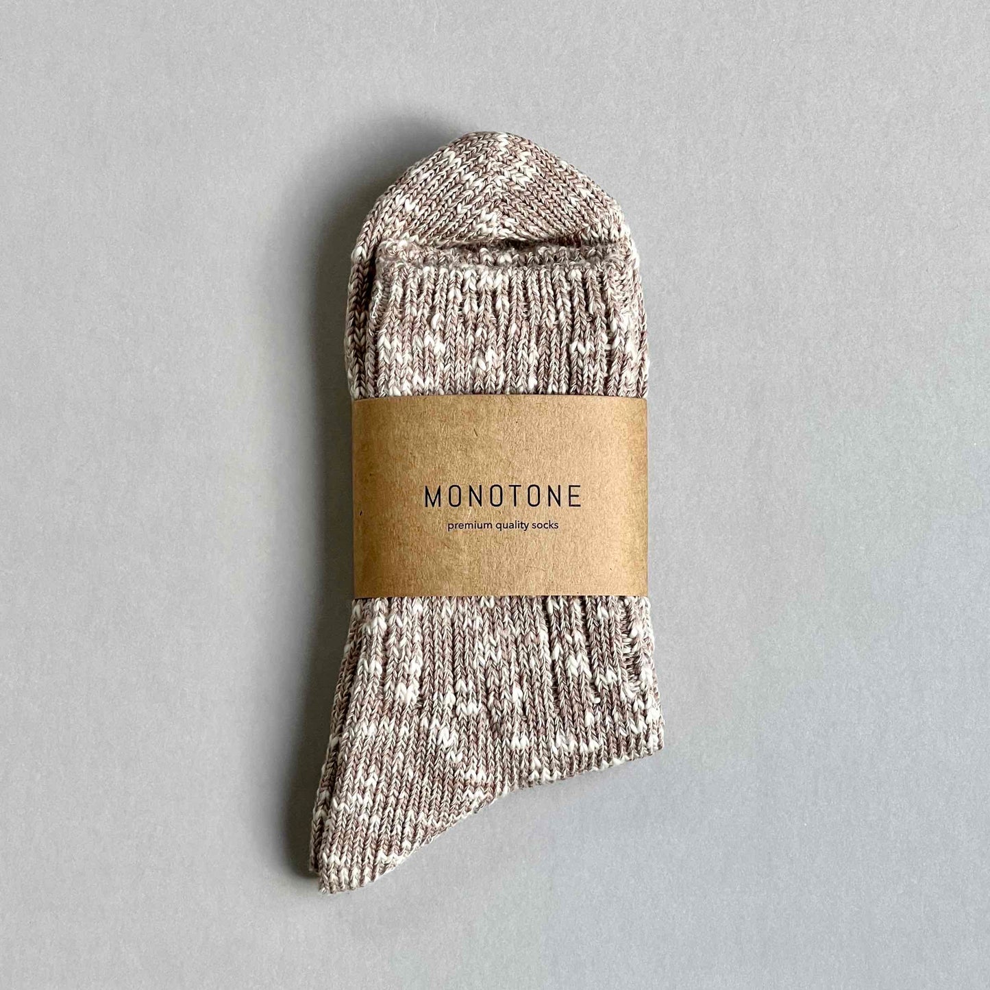 Cotton crew socks light brown