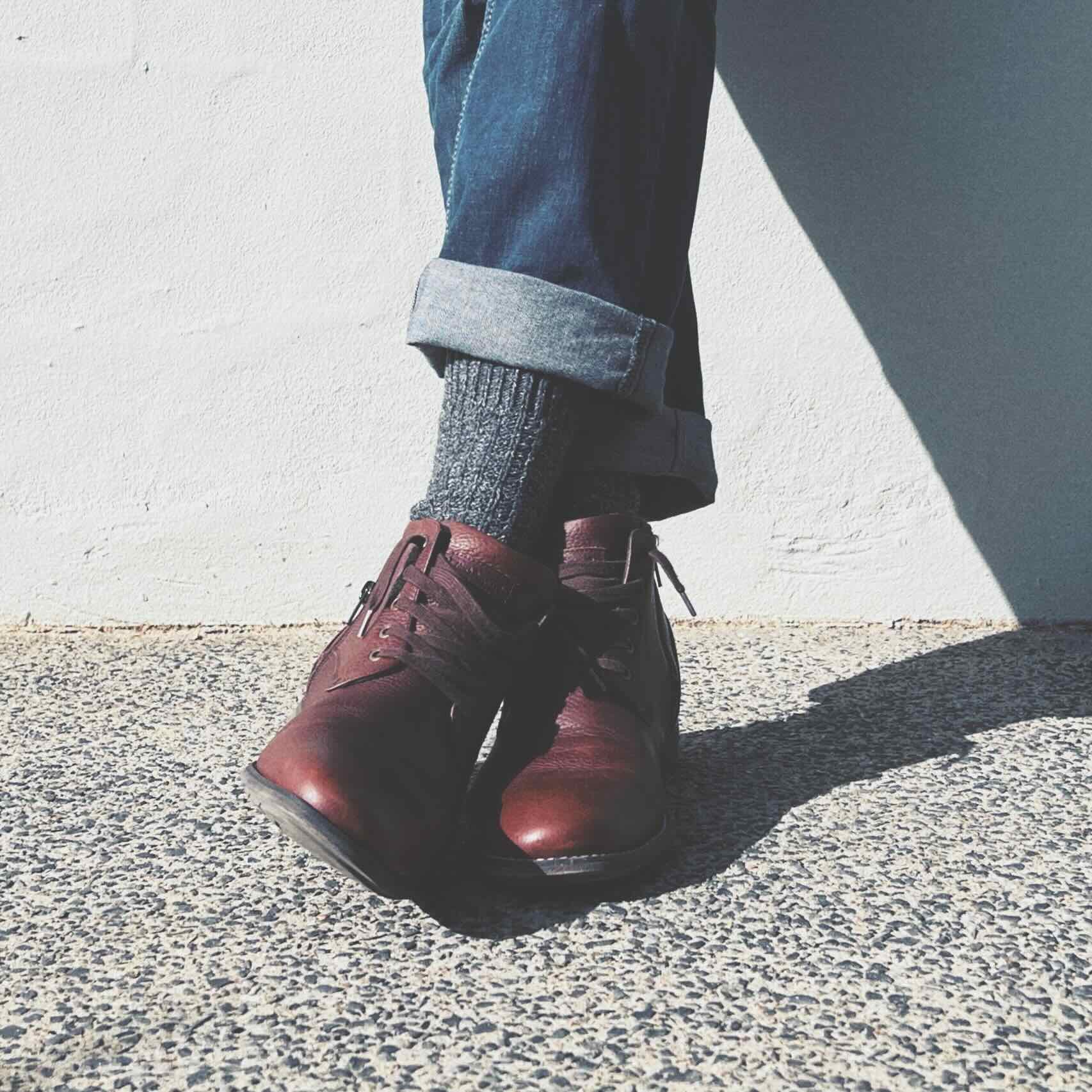 Charcoal grey wool boot socks