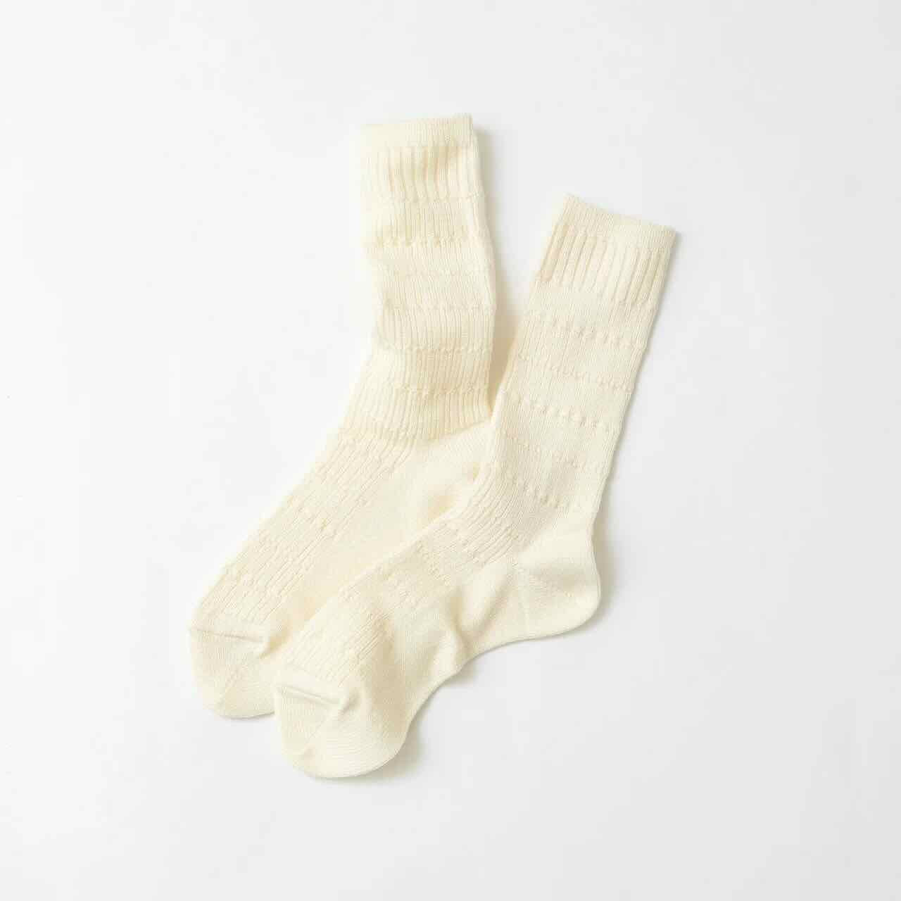 White wool crew socks