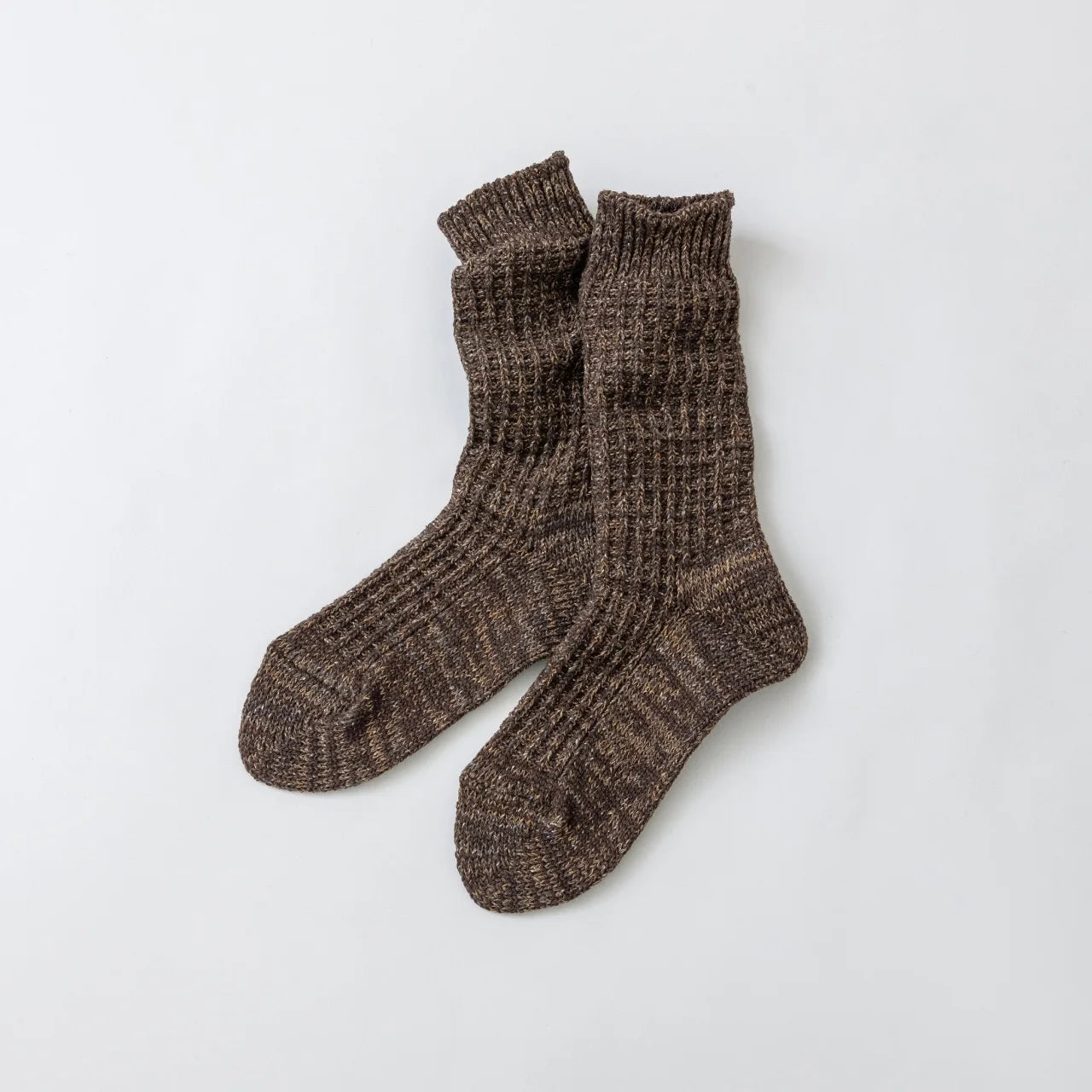 Tweed wool boot socks brown