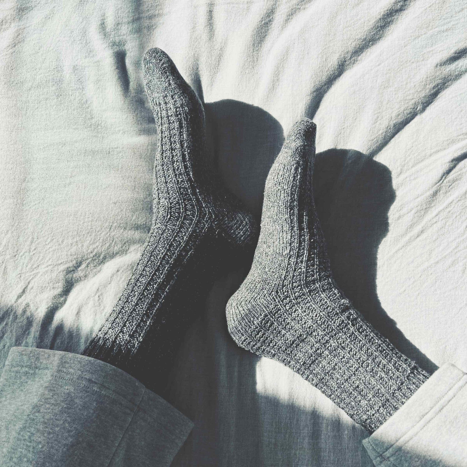 Grey wool socks